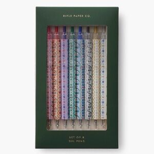 NIP Rifle Paper Co Delphine 8 ct Gel Pen Set